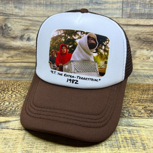 Unbranded Other - 1982 E.T. Mens Trucker Hat Brown Snapback 80s Nostalgic Movie Baseball Cap